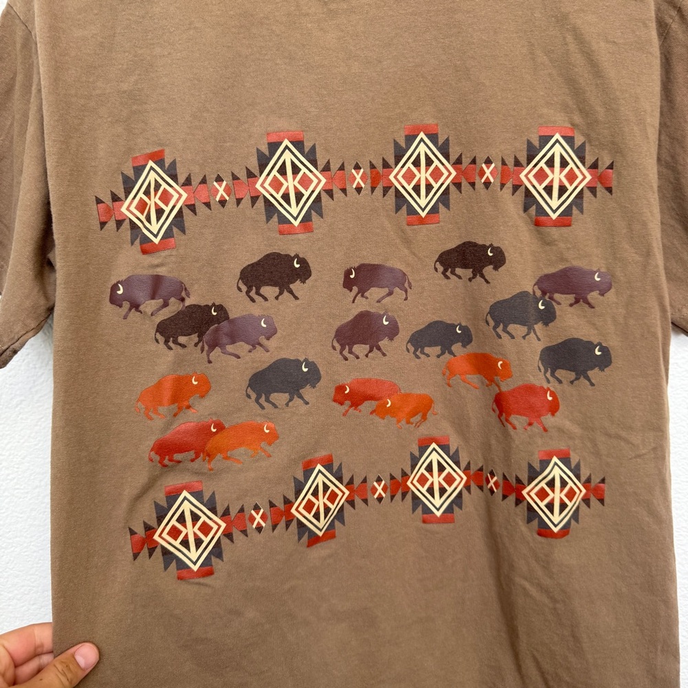 Pendleton Graphic Buffalo Tee Brown Size S - image 3